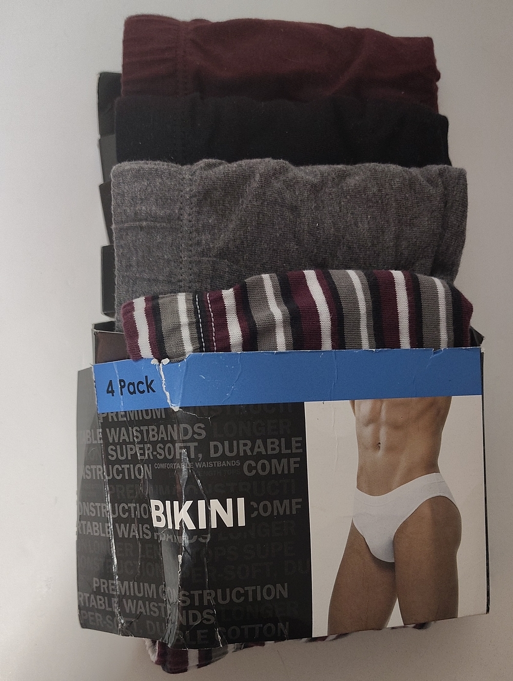 Vtg Men's Bikini Underwear By Kmart Assorted Colors - 4 Pack - Size L